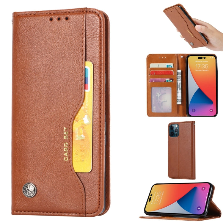 For iPhone 14 Pro Max Knead Skin Texture Leather Case