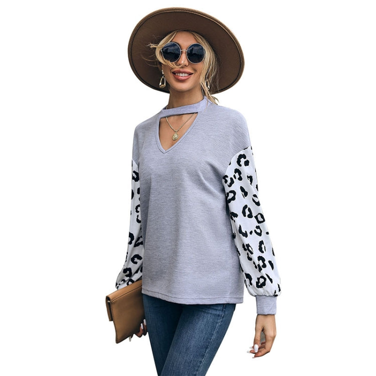 V-neck Long-sleeved Knitted Cutout Sweater, Size: