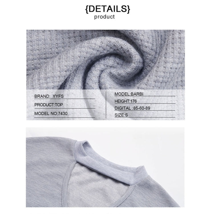 V-neck Long-sleeved Knitted Cutout Sweater, Size: