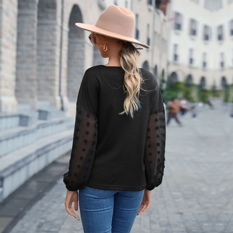Solid Color Loose Thin Crew Neck Sweater, Size: