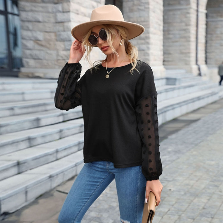 Solid Color Loose Thin Crew Neck Sweater, Size: