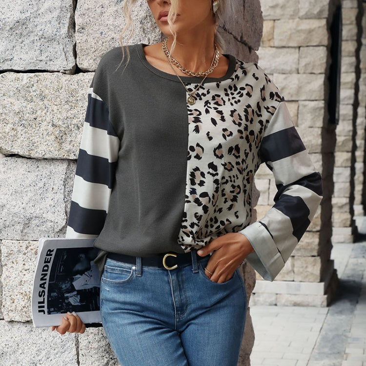 Patchwork Contrast Top Long Sleeve Bottoming Knit Sweater, Size: