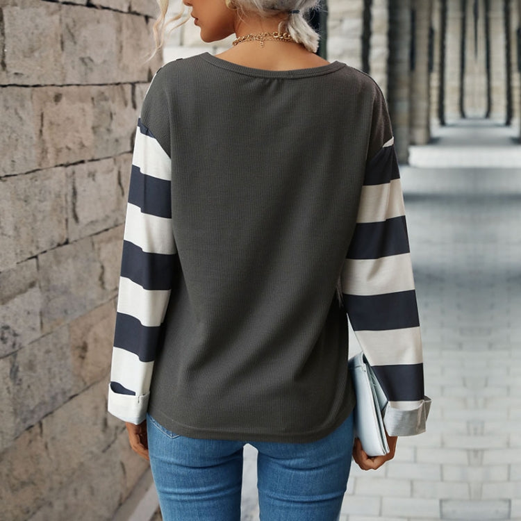 Patchwork Contrast Top Long Sleeve Bottoming Knit Sweater, Size: