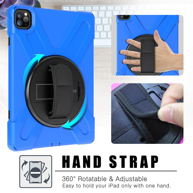 For  iPad Pro 11 (2020) 360 Degree Rotation Silicone Protective Cover with Holder & Hand Strap & Long Strap