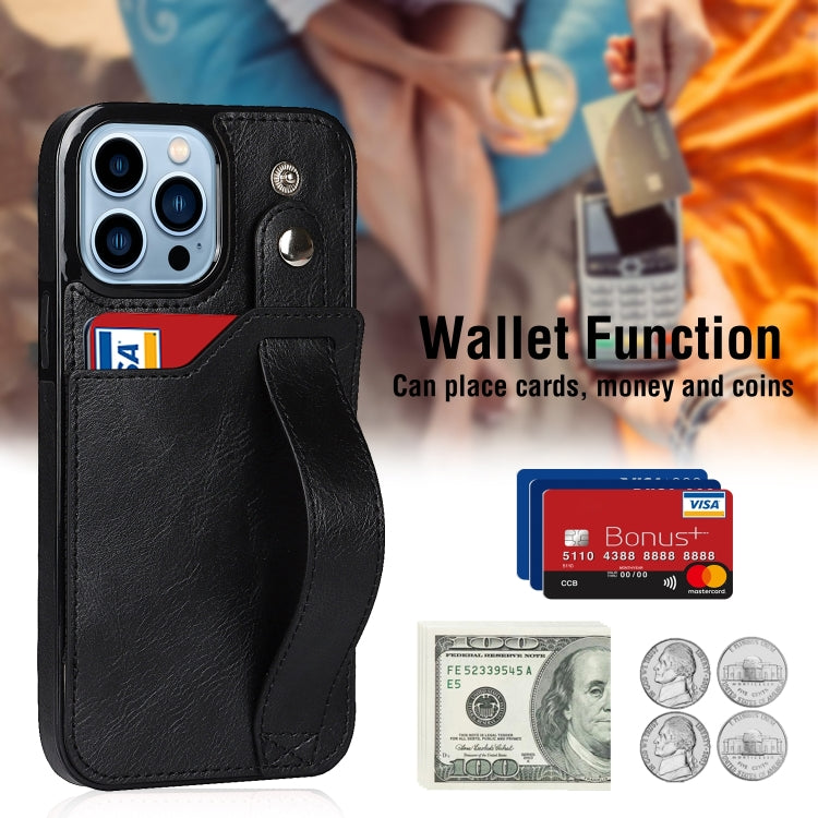 For iPhone 14 Pro Wrist Strap Holder Phone Case