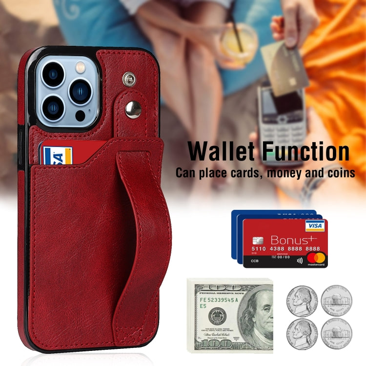 For iPhone 14 Pro Wrist Strap Holder Phone Case