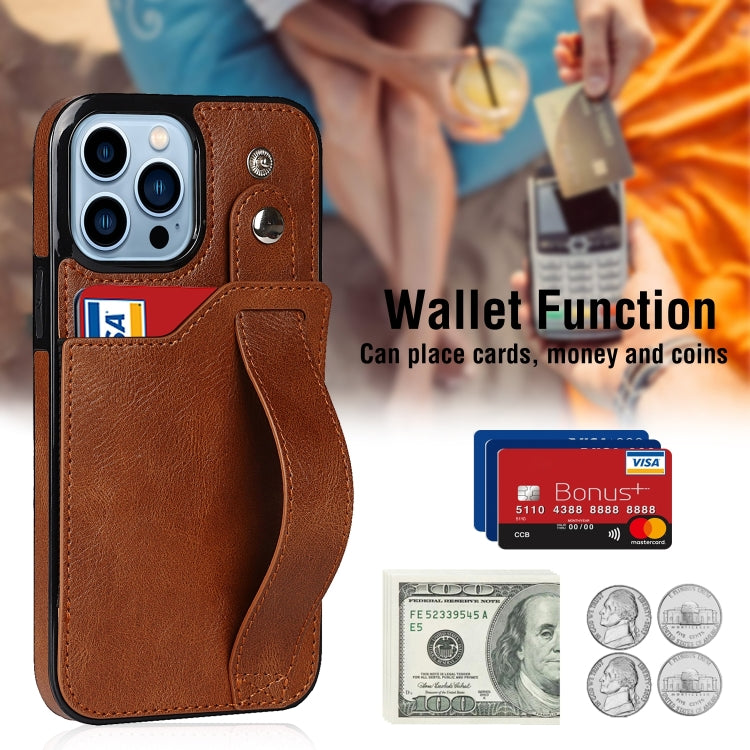 For iPhone 14 Pro Wrist Strap Holder Phone Case