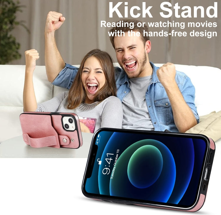 For iPhone 14 Wrist Strap Holder Phone Case