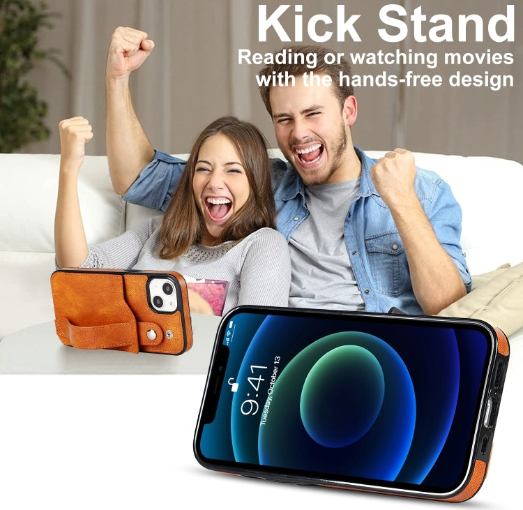 For iPhone 14 Plus Wrist Strap Holder Phone Case