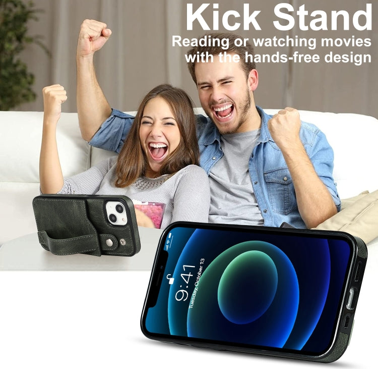 For iPhone 14 Plus Wrist Strap Holder Phone Case