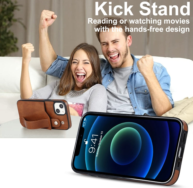 For iPhone 14 Plus Wrist Strap Holder Phone Case