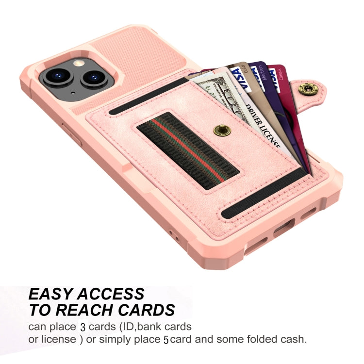 For iPhone 13 mini ZM06 Card Bag TPU + Leather Phone Case