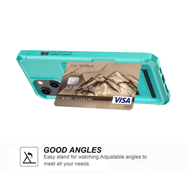 For iPhone 13 mini ZM06 Card Bag TPU + Leather Phone Case