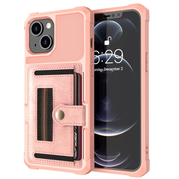 For iPhone 13 ZM06 Card Bag TPU + Leather Phone Case