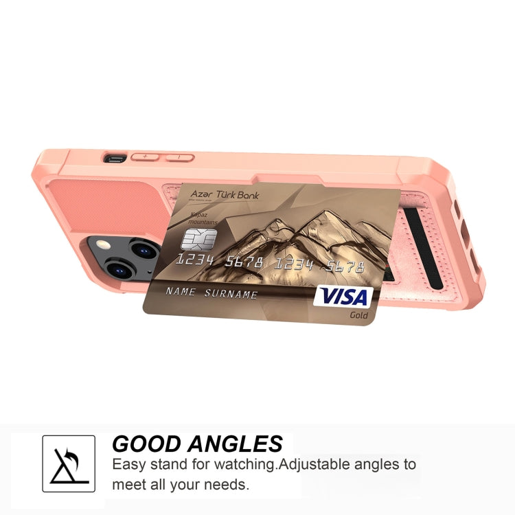 For iPhone 13 ZM06 Card Bag TPU + Leather Phone Case