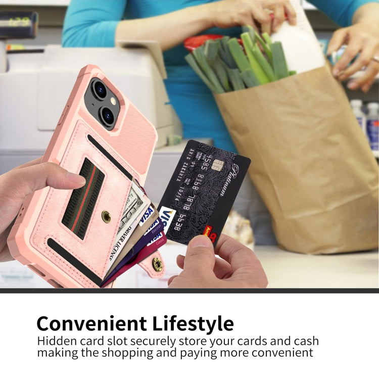 For iPhone 13 ZM06 Card Bag TPU + Leather Phone Case