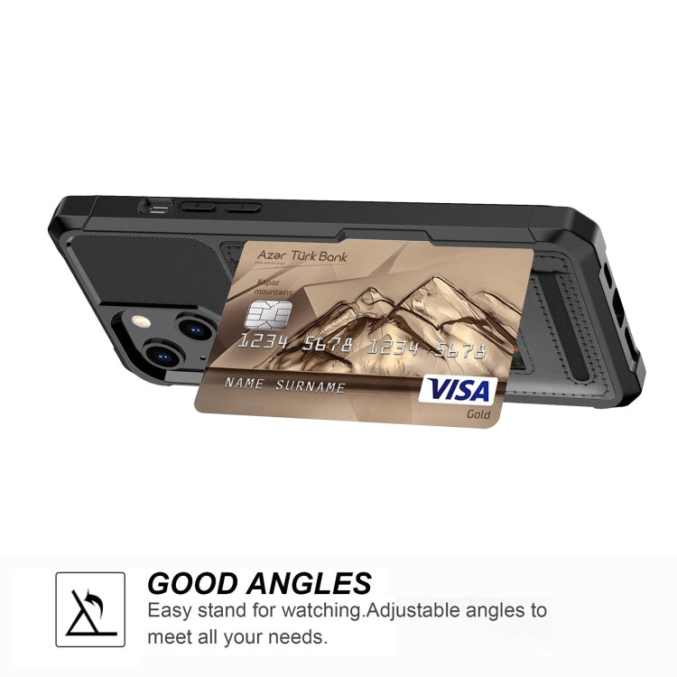 For iPhone 13 ZM06 Card Bag TPU + Leather Phone Case
