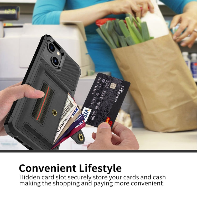 For iPhone 13 ZM06 Card Bag TPU + Leather Phone Case