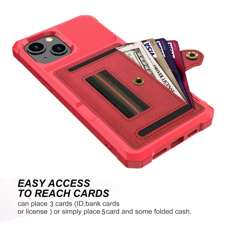 For iPhone 13 ZM06 Card Bag TPU + Leather Phone Case