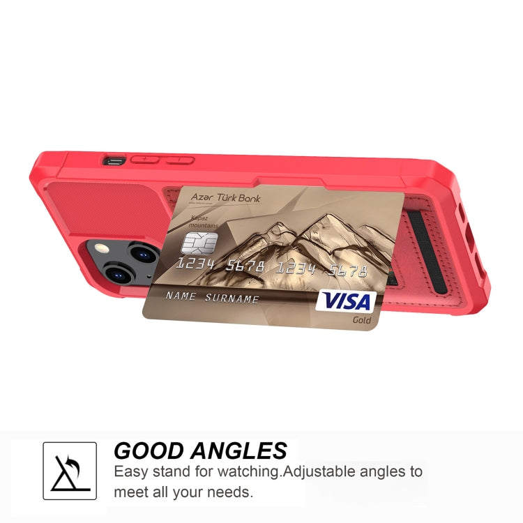 For iPhone 13 ZM06 Card Bag TPU + Leather Phone Case