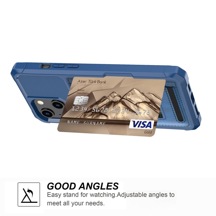 For iPhone 13 ZM06 Card Bag TPU + Leather Phone Case