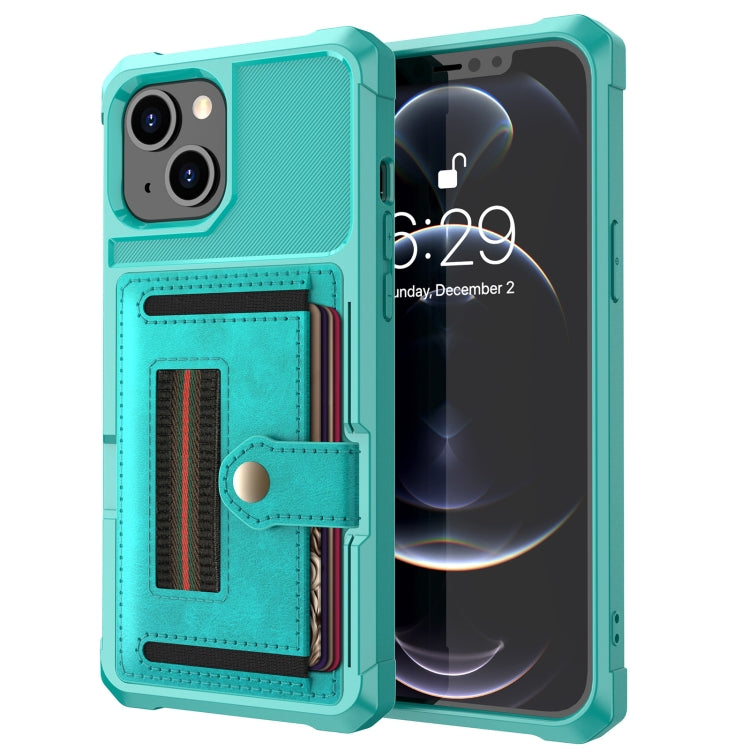 For iPhone 13 ZM06 Card Bag TPU + Leather Phone Case