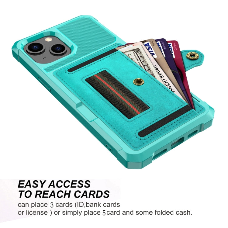 For iPhone 13 ZM06 Card Bag TPU + Leather Phone Case