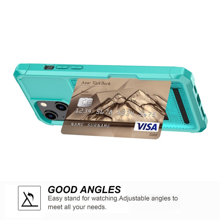 For iPhone 13 ZM06 Card Bag TPU + Leather Phone Case