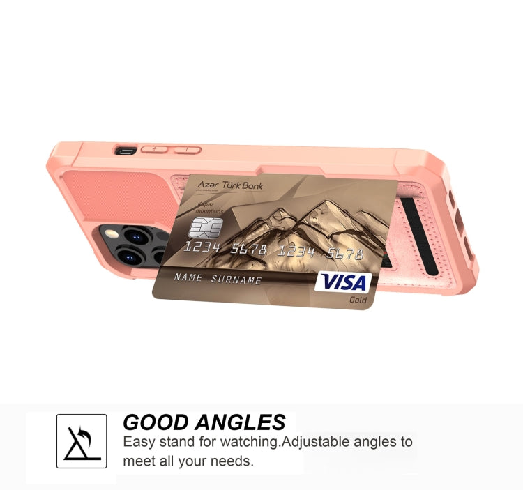 For iPhone 13 Pro ZM06 Card Bag TPU + Leather Phone Case