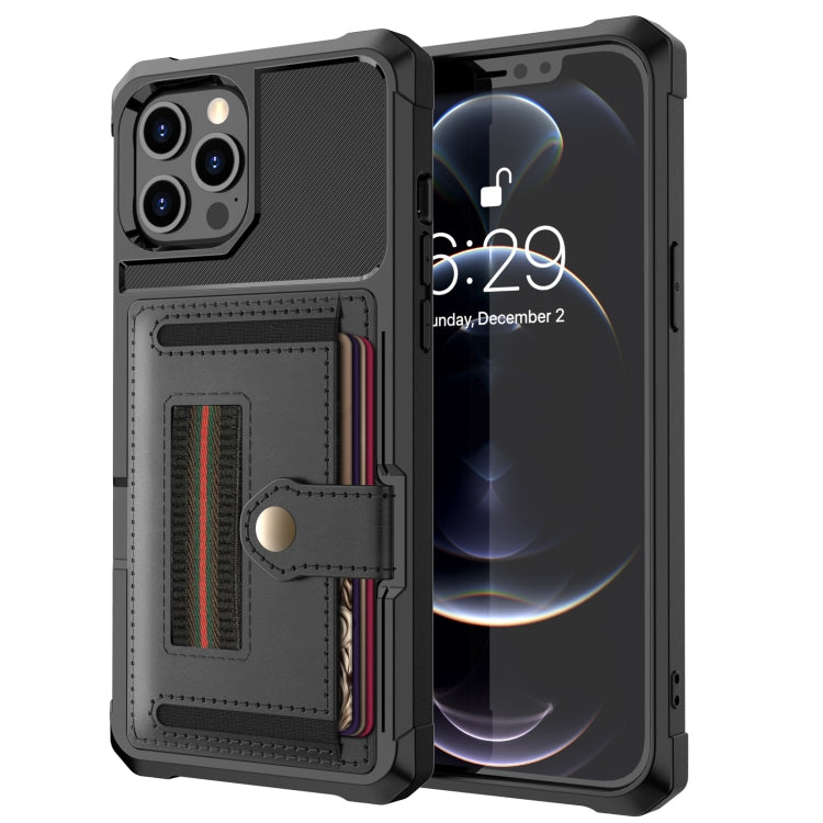 For iPhone 13 Pro ZM06 Card Bag TPU + Leather Phone Case