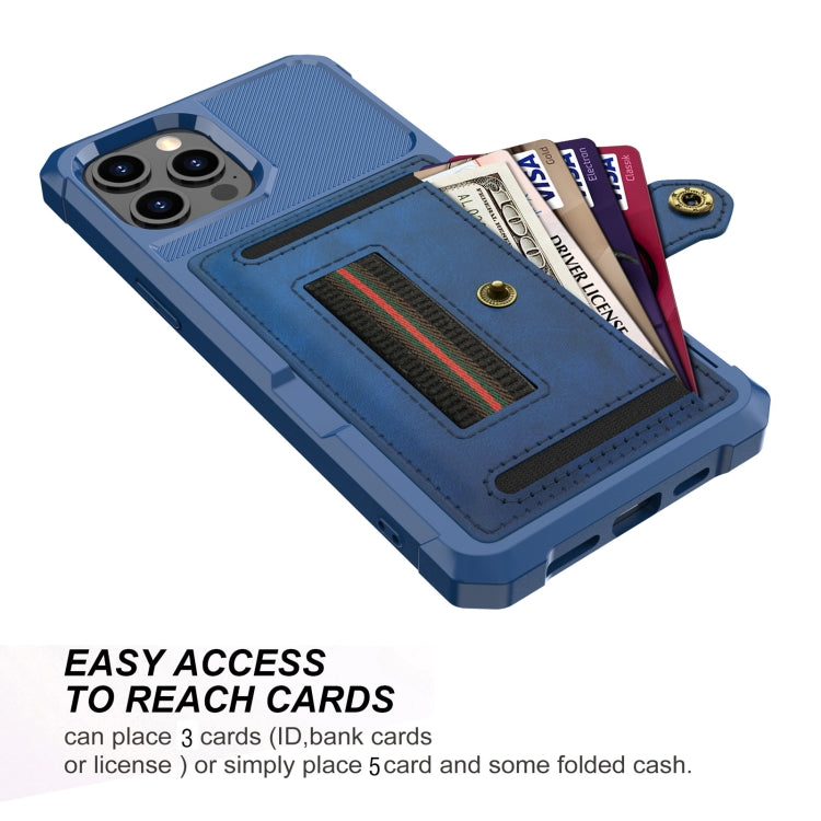 For iPhone 13 Pro ZM06 Card Bag TPU + Leather Phone Case