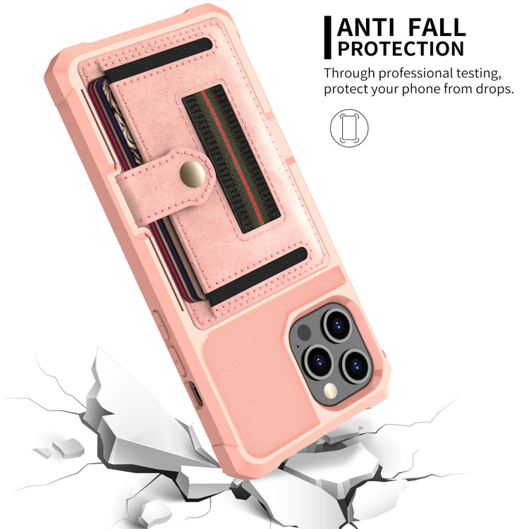 For iPhone 13 Pro Max ZM06 Card Bag TPU + Leather Phone Case
