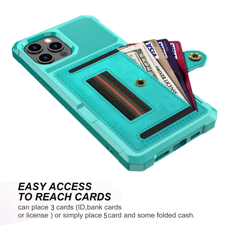 For iPhone 13 Pro Max ZM06 Card Bag TPU + Leather Phone Case