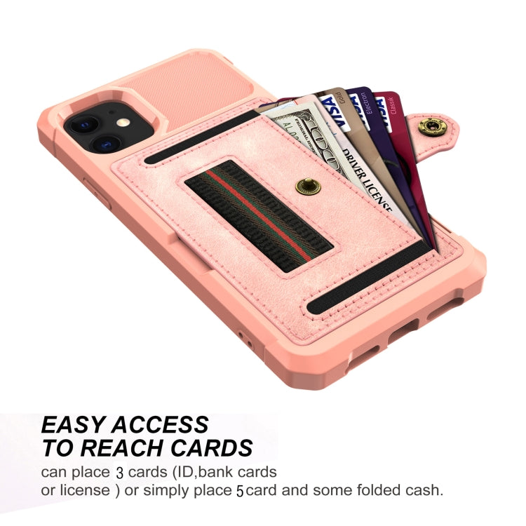 For iPhone 12 ZM06 Card Bag TPU + Leather Phone Case