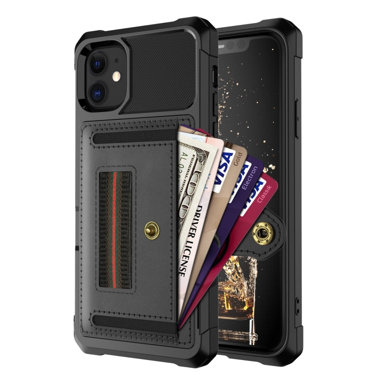 For iPhone 12 ZM06 Card Bag TPU + Leather Phone Case