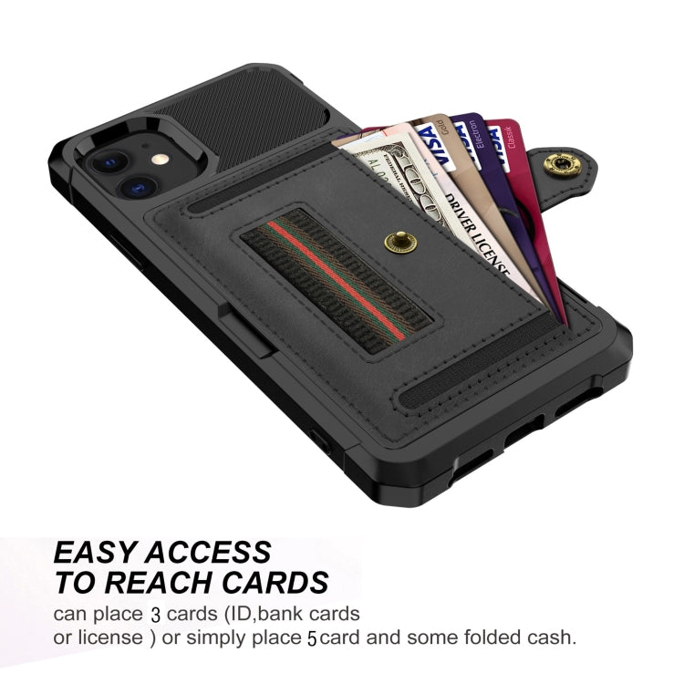 For iPhone 12 ZM06 Card Bag TPU + Leather Phone Case
