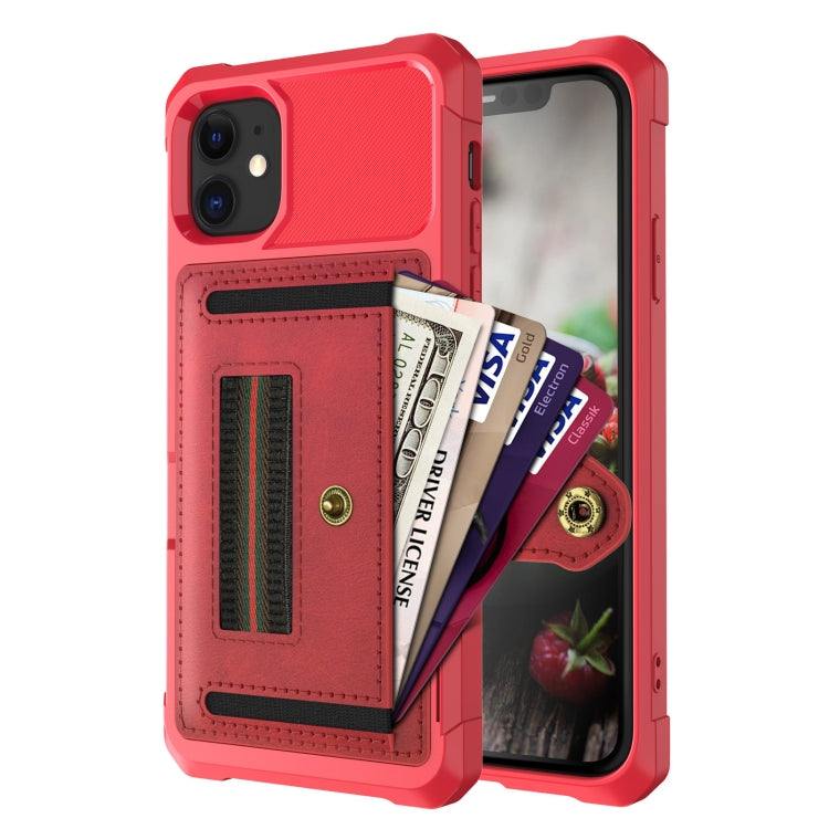 For iPhone 12 ZM06 Card Bag TPU + Leather Phone Case