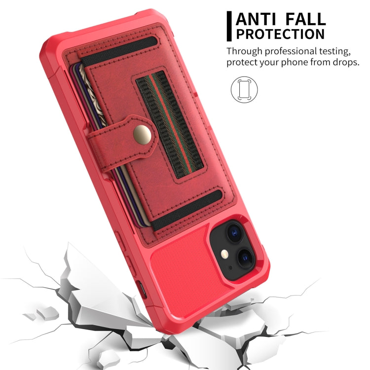 For iPhone 12 ZM06 Card Bag TPU + Leather Phone Case