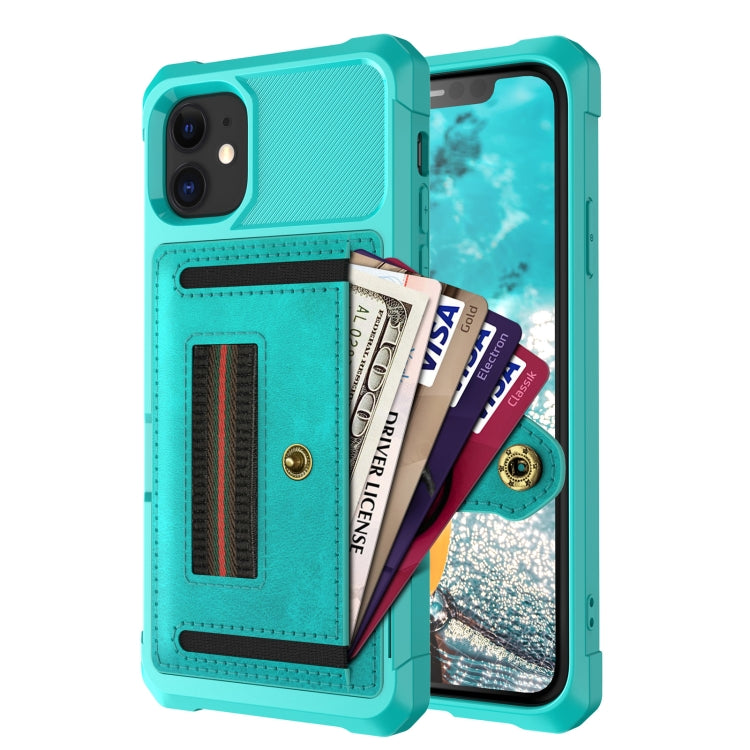 For iPhone 12 ZM06 Card Bag TPU + Leather Phone Case