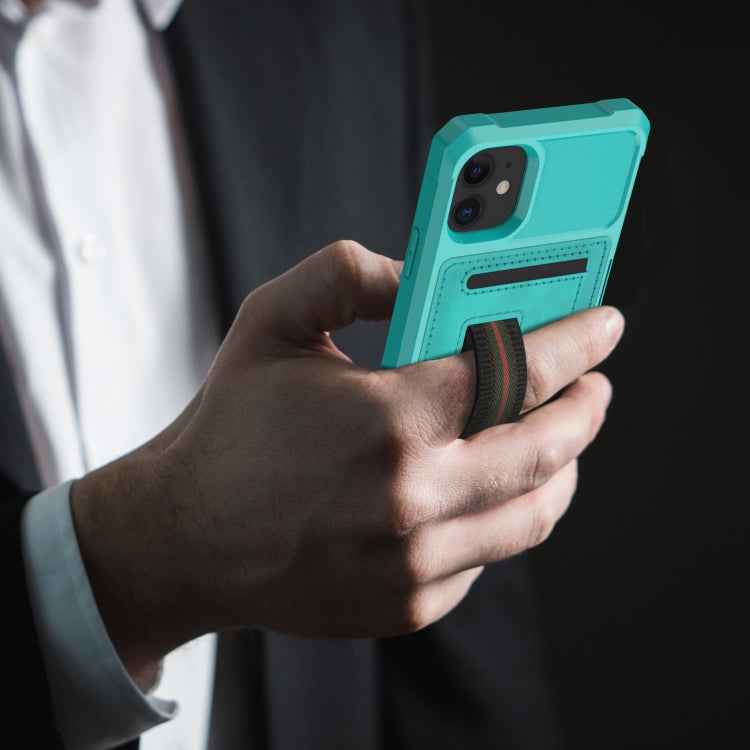 For iPhone 12 ZM06 Card Bag TPU + Leather Phone Case
