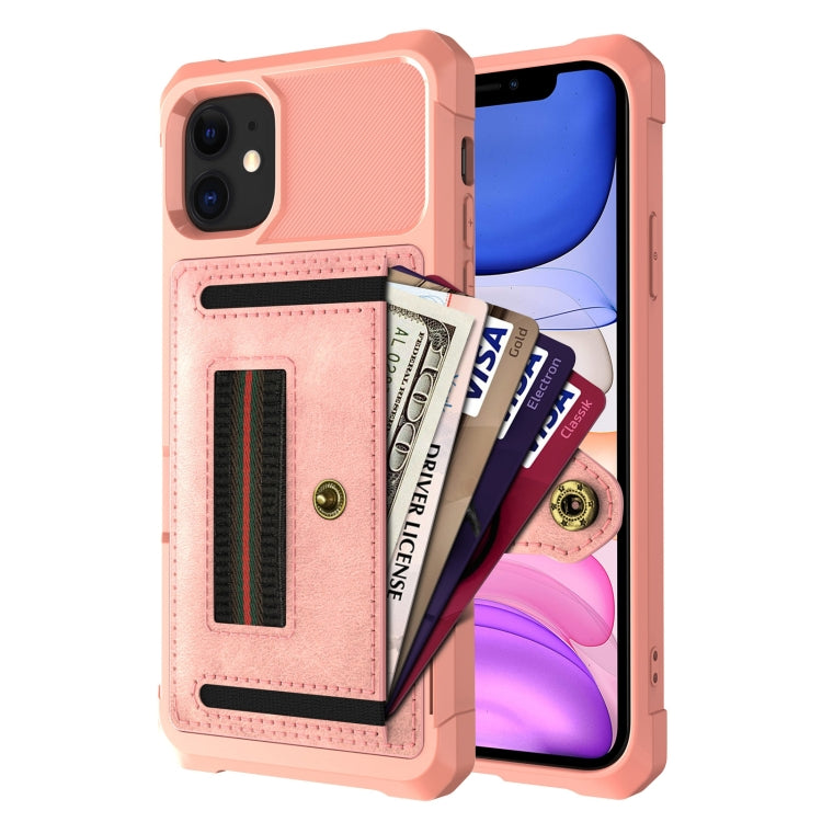 For iPhone 11 ZM06 Card Bag TPU + Leather Phone Case