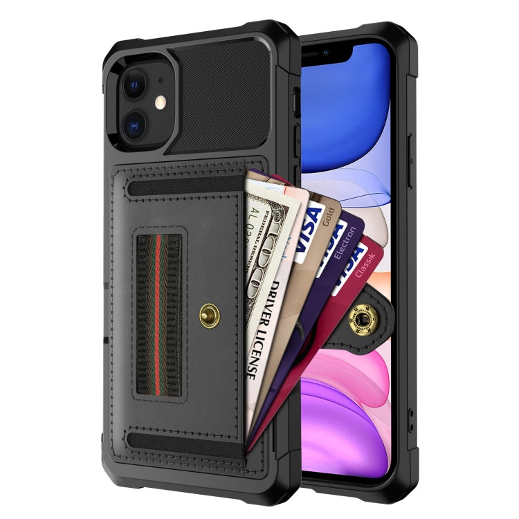 For iPhone 11 ZM06 Card Bag TPU + Leather Phone Case