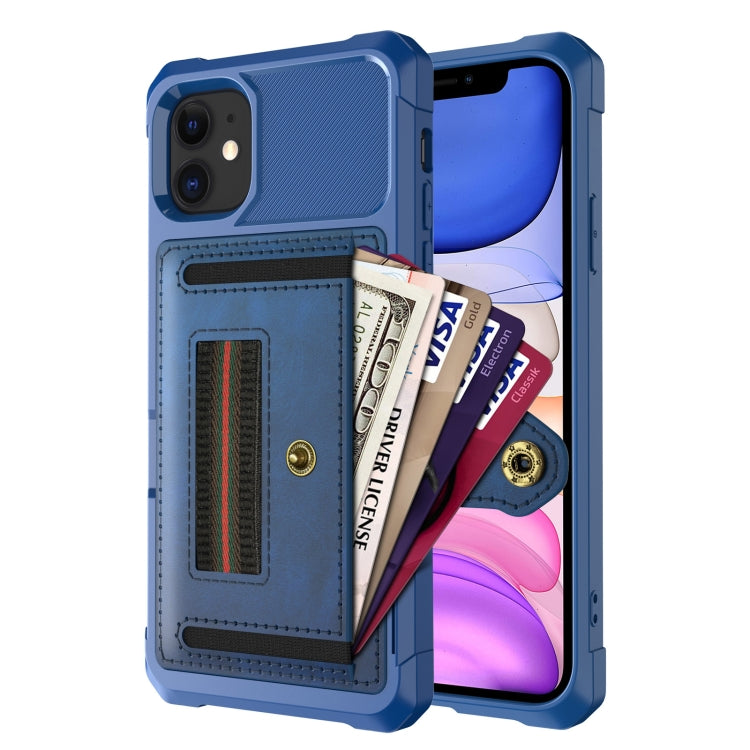 For iPhone 11 ZM06 Card Bag TPU + Leather Phone Case