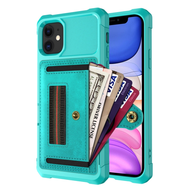 For iPhone 11 ZM06 Card Bag TPU + Leather Phone Case