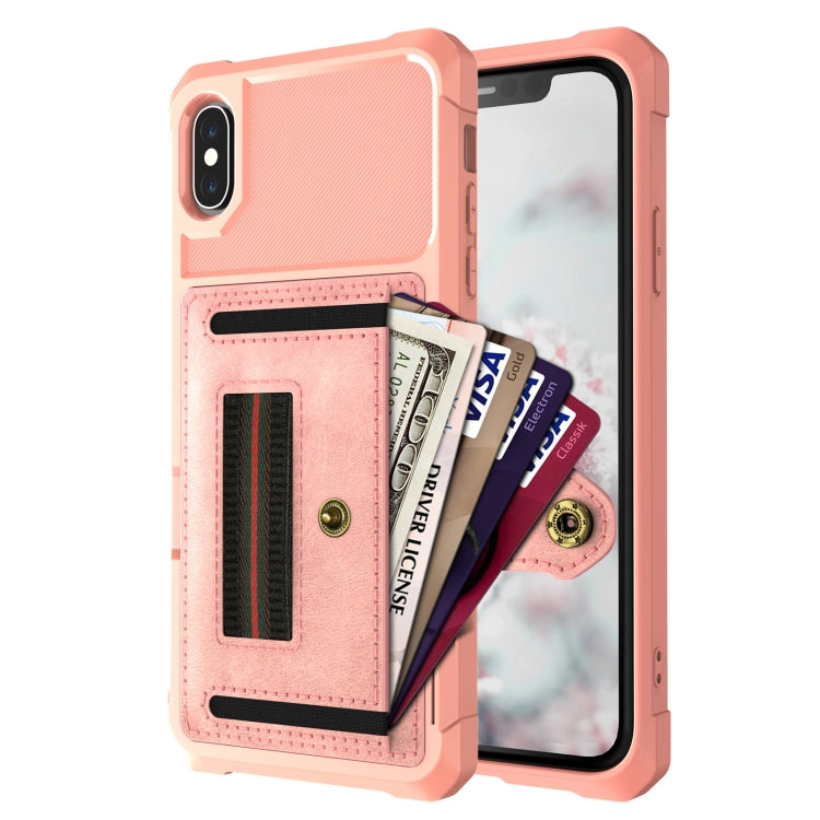 For iPhone X / XS ZM06 Card Bag TPU + Leather Phone Case
