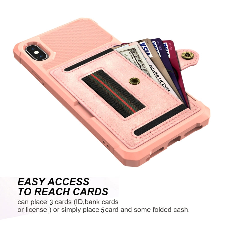 For iPhone X / XS ZM06 Card Bag TPU + Leather Phone Case