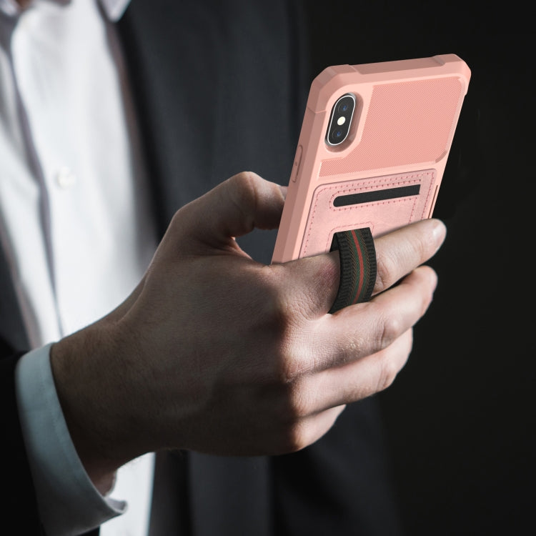 For iPhone X / XS ZM06 Card Bag TPU + Leather Phone Case
