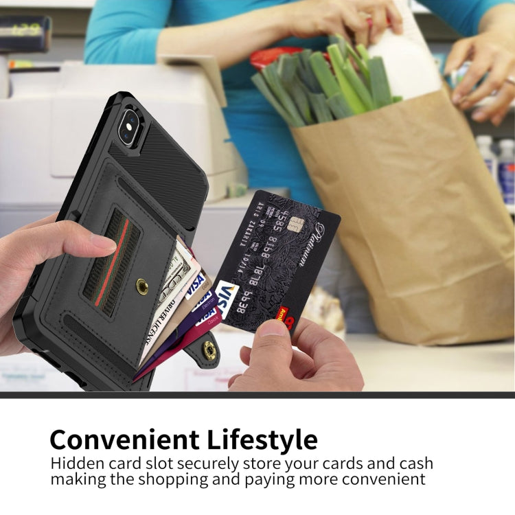 For iPhone X / XS ZM06 Card Bag TPU + Leather Phone Case