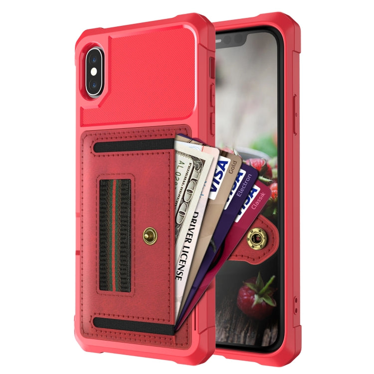 For iPhone X / XS ZM06 Card Bag TPU + Leather Phone Case