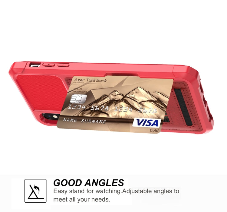 For iPhone X / XS ZM06 Card Bag TPU + Leather Phone Case